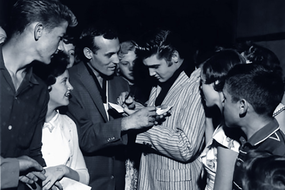 Carl Perkins-und Elvis in der Overton Park Shell am 01.Juni 1956