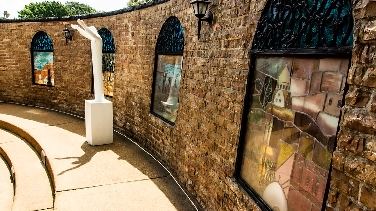 Der Meditationsgarten auf dem Anwesen Graceland