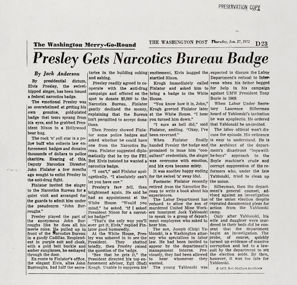 Washington Post Artikel - -27. Januar 1972