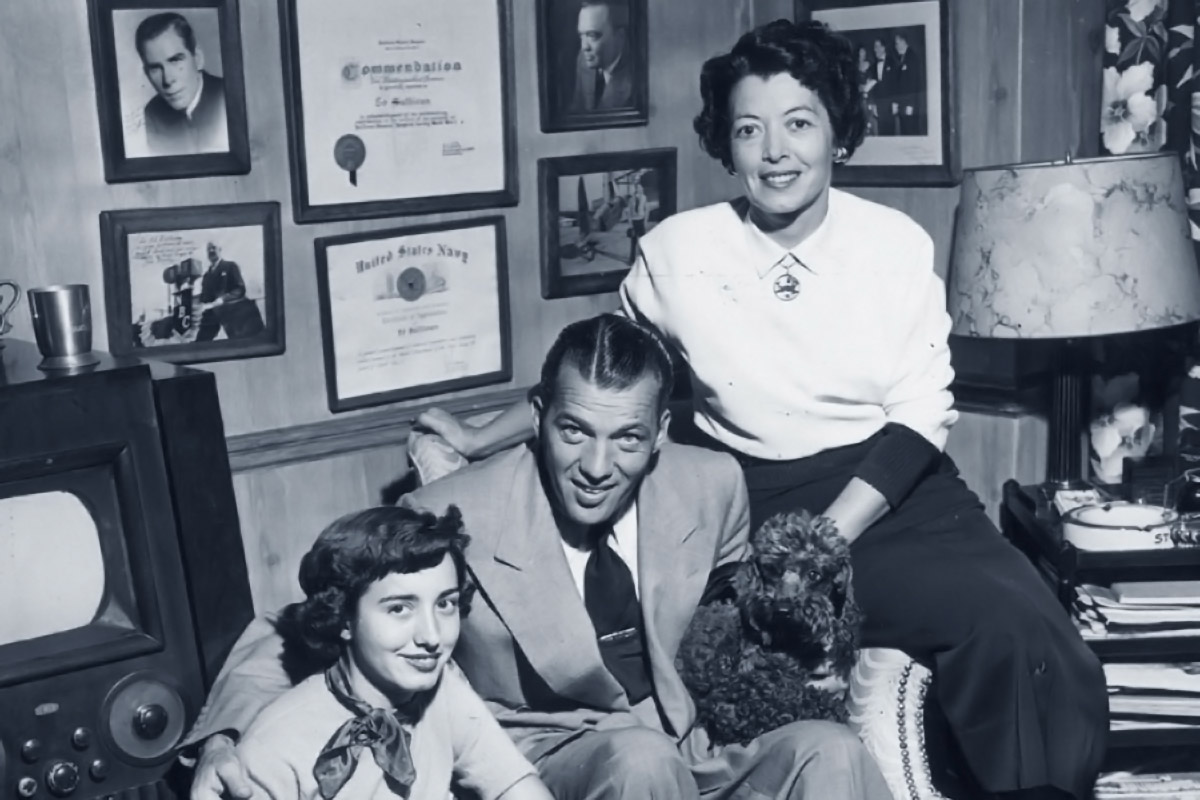 Ed Sullivan mit Ehefrau Sylvia Weinstein und Tochter Betty Sullivan