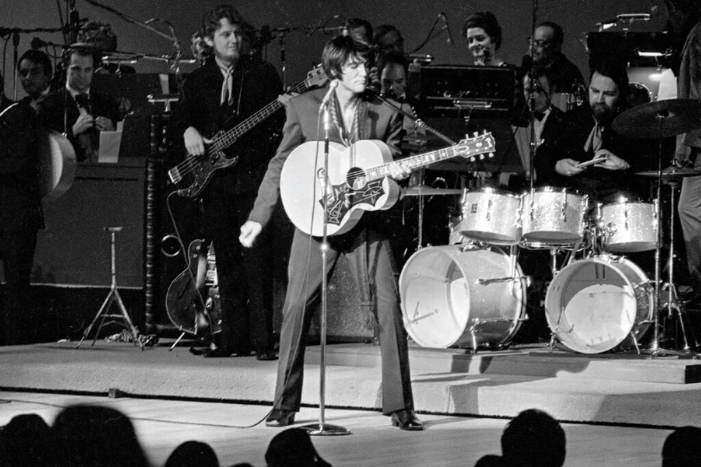 Elvis On Stage im International Hotel, Las Vegas bei der Premiere am 31. Juli 1969
