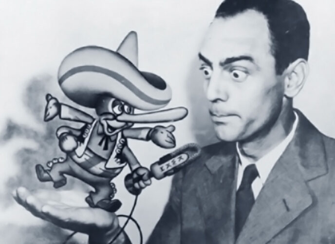Produzent Horace Logan mit dem KWKH-Maskottchen Cosmo Hacienda