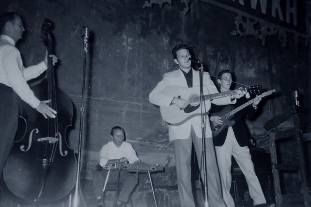 James Burton (rechts) und David Houston bei der Louisiana Hayride