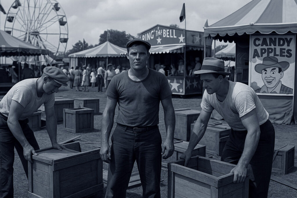 Roustabouts auf einem Jahrmarkt
