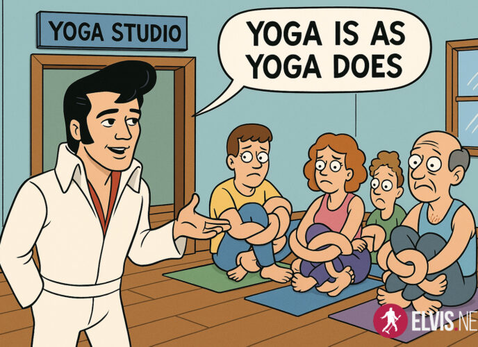 Cartoon - Elvis Yoga Is As Yoga Does