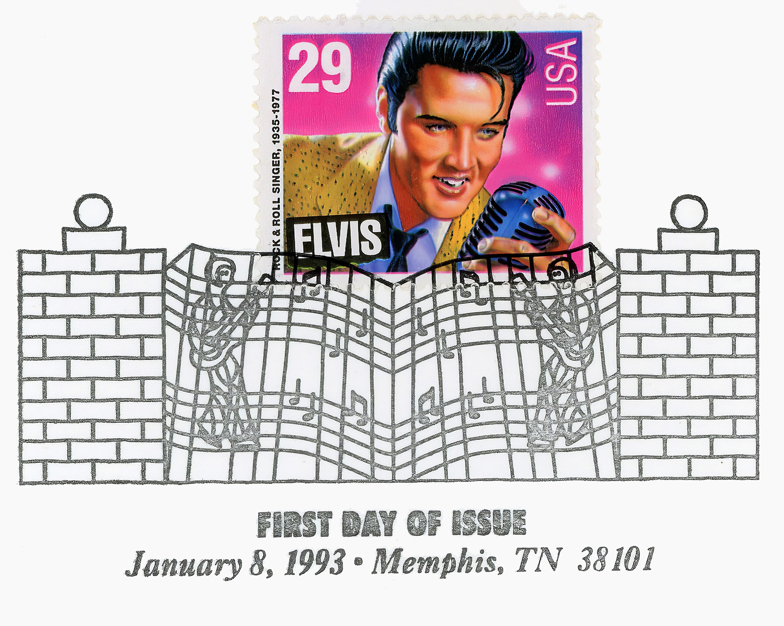 Elvis Briefmarke Ersttagsstempel